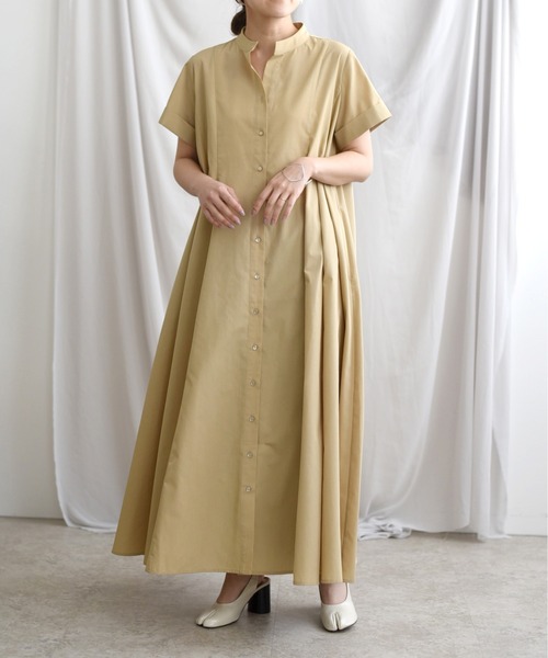 Juenu(ジュエーヌ)の「ボリュームシャツOP(シャツワンピース・レディース・ブラック/ベージュ/オフホワイト・M)」の3枚目の写真