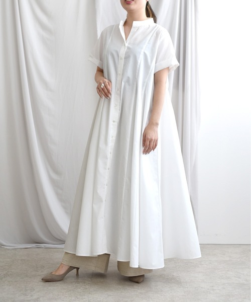 Juenu(ジュエーヌ)の「ボリュームシャツOP(シャツワンピース・レディース・ブラック/ベージュ/オフホワイト・M)」の2枚目の写真