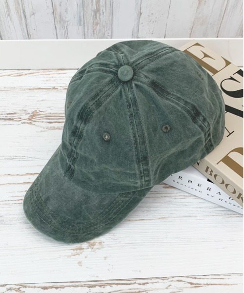 PairPair（ペアペア）の「ヴィンテージキャップ（キャップ・レディース・ブラック/グリーン/マスタード/ライトカーキ/グレイッシュブルー・FREE）」の3枚目の写真