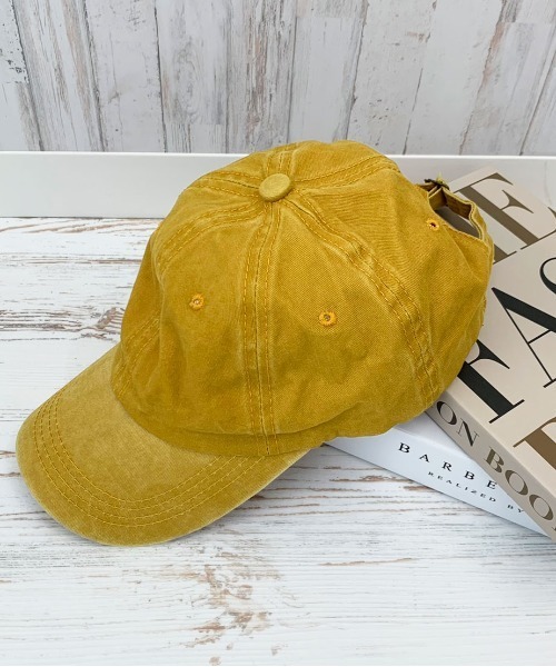 PairPair（ペアペア）の「ヴィンテージキャップ（キャップ・レディース・ブラック/グリーン/マスタード/ライトカーキ/グレイッシュブルー・FREE）」の5枚目の写真