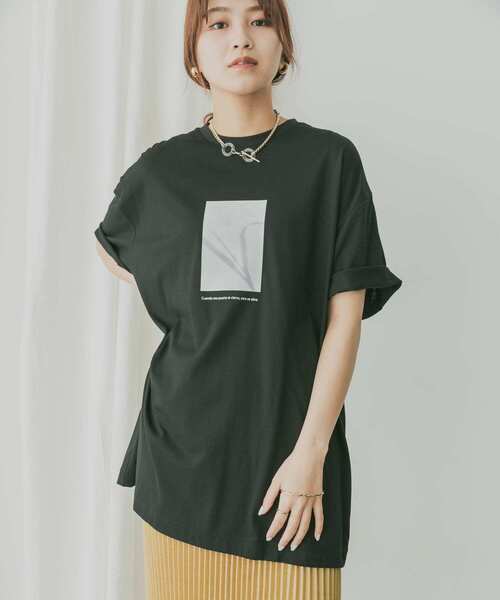 KBF+（ケービーエフプラス）の「KBF+　アソートモノトーンフォトTシャツ（Tシャツ/カットソー・レディース・オフホワイト/ブラック・ONE）」の7枚目の写真