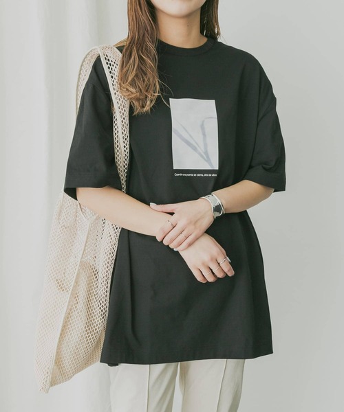 KBF+（ケービーエフプラス）の「KBF+　アソートモノトーンフォトTシャツ（Tシャツ/カットソー・レディース・オフホワイト/ブラック・ONE）」の15枚目の写真