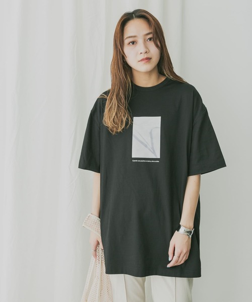 KBF+（ケービーエフプラス）の「KBF+　アソートモノトーンフォトTシャツ（Tシャツ/カットソー・レディース・オフホワイト/ブラック・ONE）」の17枚目の写真