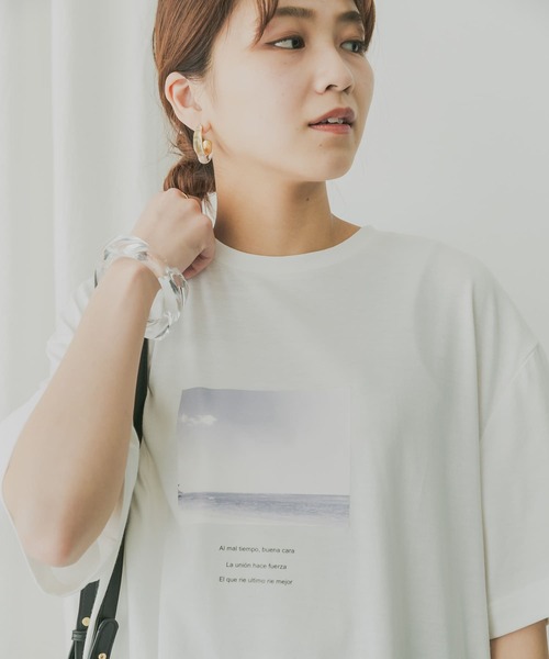 KBF+（ケービーエフプラス）の「KBF+　アソートモノトーンフォトTシャツ（Tシャツ/カットソー・レディース・オフホワイト/ブラック・ONE）」の11枚目の写真