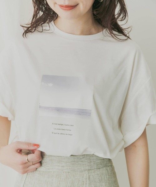 KBF+（ケービーエフプラス）の「KBF+　アソートモノトーンフォトTシャツ（Tシャツ/カットソー・レディース・オフホワイト/ブラック・ONE）」の14枚目の写真