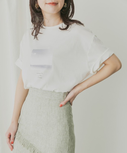 KBF+（ケービーエフプラス）の「KBF+　アソートモノトーンフォトTシャツ（Tシャツ/カットソー・レディース・オフホワイト/ブラック・ONE）」の16枚目の写真