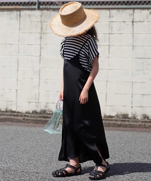 antiqua（アンティカ）の「軽やかに揺れる♪サテンキャミワンピース（ワンピース・キッズ・グリーン/ブラック/ブルー・5/3/6/4）」の20枚目の写真