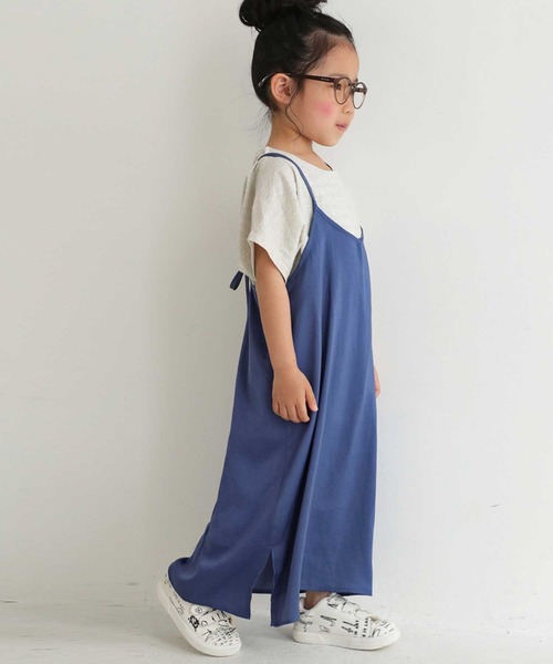 antiqua（アンティカ）の「軽やかに揺れる♪サテンキャミワンピース（ワンピース・キッズ・グリーン/ブラック/ブルー・5/3/6/4）」の13枚目の写真