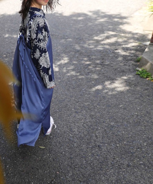 antiqua（アンティカ）の「軽やかに揺れる♪サテンキャミワンピース（ワンピース・キッズ・グリーン/ブラック/ブルー・5/3/6/4）」の22枚目の写真