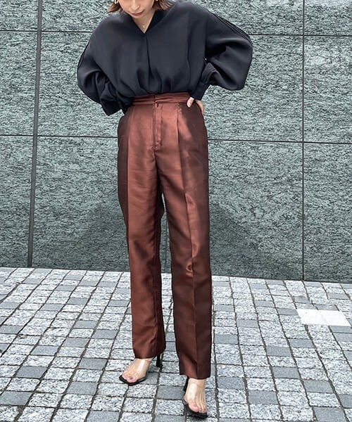 CREDONA(クレドナ)の「シャンタンタックPT(スラックス・レディース・ブラウン/レッド/グリーン・SMALL/MEDIUM)」の14枚目の写真