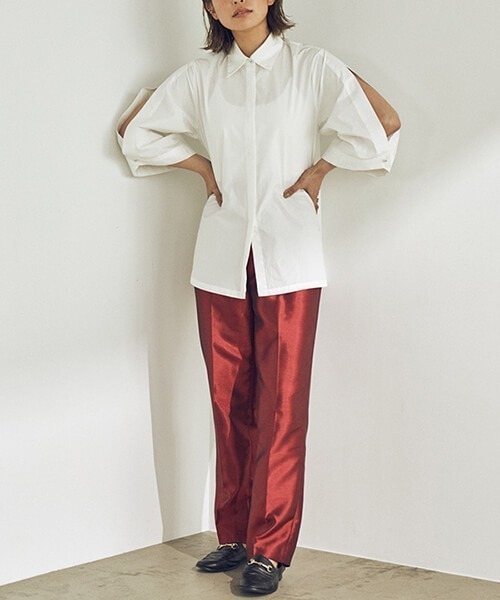 CREDONA(クレドナ)の「シャンタンタックPT(スラックス・レディース・ブラウン/レッド/グリーン・SMALL/MEDIUM)」の15枚目の写真