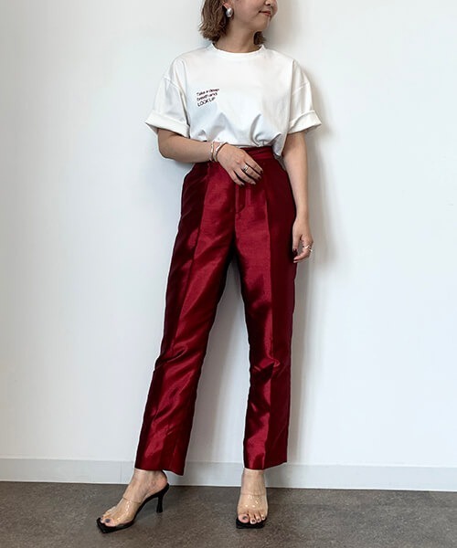 CREDONA(クレドナ)の「シャンタンタックPT(スラックス・レディース・ブラウン/レッド/グリーン・SMALL/MEDIUM)」の4枚目の写真