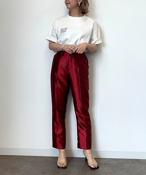 CREDONA(クレドナ)の「シャンタンタックPT(スラックス・レディース・ブラウン/レッド/グリーン・SMALL/MEDIUM)」の5枚目の写真