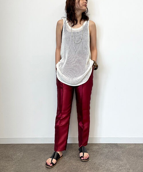 CREDONA(クレドナ)の「シャンタンタックPT(スラックス・レディース・ブラウン/レッド/グリーン・SMALL/MEDIUM)」の6枚目の写真