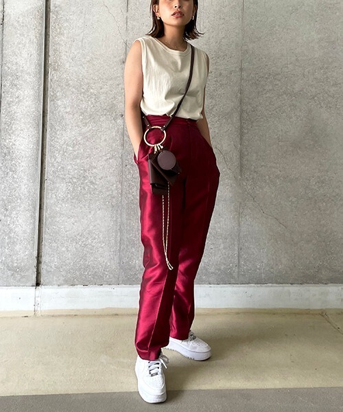 CREDONA(クレドナ)の「シャンタンタックPT(スラックス・レディース・ブラウン/レッド/グリーン・SMALL/MEDIUM)」の10枚目の写真