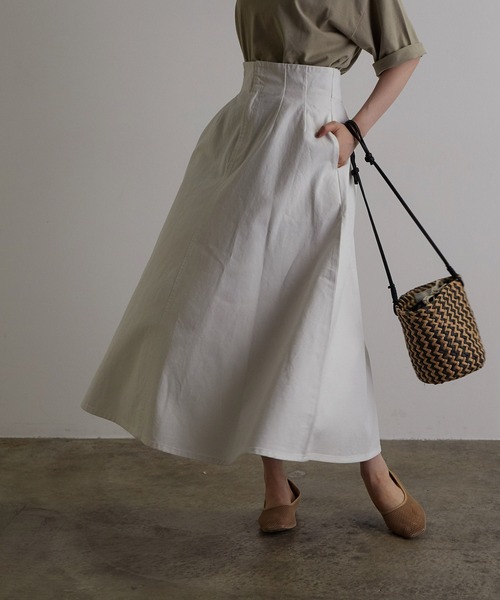 vis-`a-vis（ビサビ）の「デニム&チノハイウエストフレアースカート（デニムスカート・レディース・ベージュ/ホワイト系その他/ブルー系その他4・S/M）」の7枚目の写真