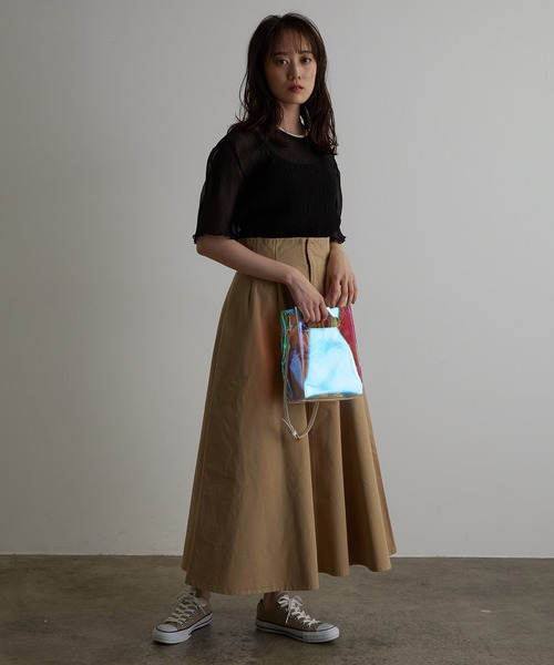 vis-`a-vis（ビサビ）の「デニム&チノハイウエストフレアースカート（デニムスカート・レディース・ベージュ/ホワイト系その他/ブルー系その他4・S/M）」の5枚目の写真