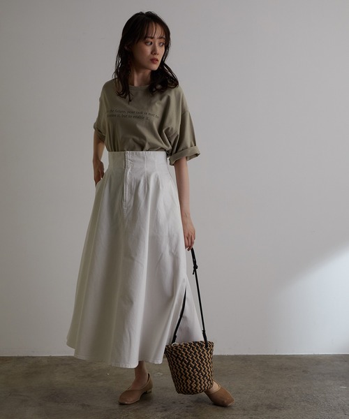 vis-`a-vis（ビサビ）の「デニム&チノハイウエストフレアースカート（デニムスカート・レディース・ベージュ/ホワイト系その他/ブルー系その他4・S/M）」の6枚目の写真