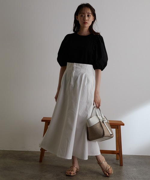 vis-`a-vis（ビサビ）の「デニム&チノハイウエストフレアースカート（デニムスカート・レディース・ベージュ/ホワイト系その他/ブルー系その他4・S/M）」の21枚目の写真