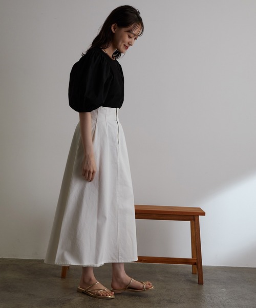 vis-`a-vis（ビサビ）の「デニム&チノハイウエストフレアースカート（デニムスカート・レディース・ベージュ/ホワイト系その他/ブルー系その他4・S/M）」の10枚目の写真