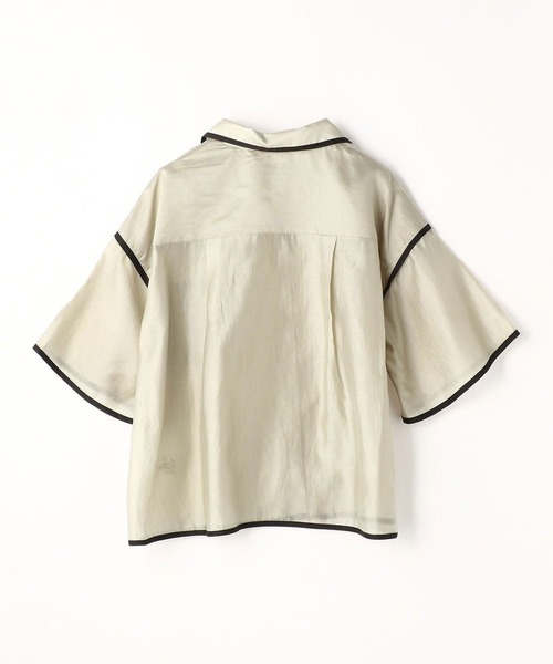 179/WG（イチナナキュウダブルジー）の「パイピングシアーシャツ（シャツ/ブラウス・レディース・ベージュ/ブラック/グリーン・MEDIUM）」の7枚目の写真