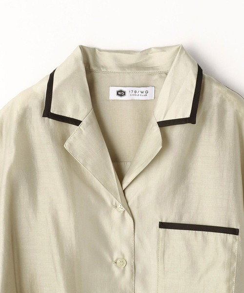 179/WG（イチナナキュウダブルジー）の「パイピングシアーシャツ（シャツ/ブラウス・レディース・ベージュ/ブラック/グリーン・MEDIUM）」の8枚目の写真
