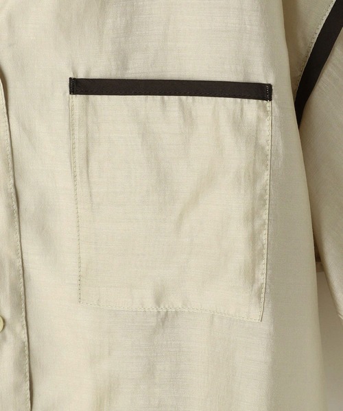 179/WG（イチナナキュウダブルジー）の「パイピングシアーシャツ（シャツ/ブラウス・レディース・ベージュ/ブラック/グリーン・MEDIUM）」の10枚目の写真