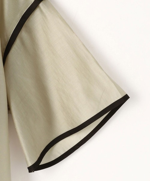 179/WG（イチナナキュウダブルジー）の「パイピングシアーシャツ（シャツ/ブラウス・レディース・ベージュ/ブラック/グリーン・MEDIUM）」の11枚目の写真