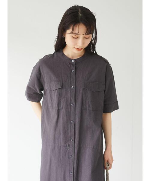 Green　Parks（グリーンパークス）の「ベルギーリネンブレンド　両ポケットワンピ＊（ワンピース・レディース・チャコールグレー/ベージュ/グリーン・FREE）」の18枚目の写真