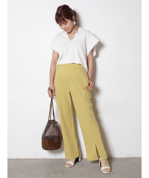 COTORICA(コトリカ)の「カラーカットフレアーパンツ【セットアップ対応】(その他パンツ・レディース・ブラック/イエロー/アイボリー/ミント・FREE)」の13枚目の写真