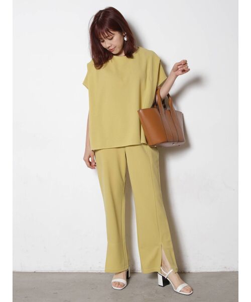 COTORICA(コトリカ)の「カラーカットフレアーパンツ【セットアップ対応】(その他パンツ・レディース・ブラック/イエロー/アイボリー/ミント・FREE)」の11枚目の写真