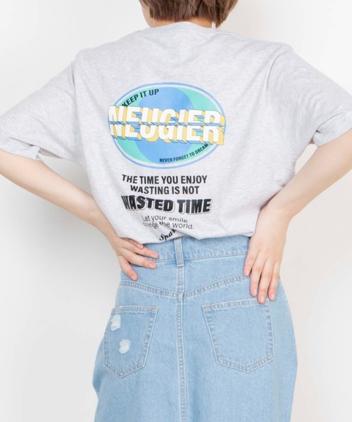 WEGO(ウィゴー)の「WEGO/サークルバックロゴTシャツ(Tシャツ/カットソー・レディース・ホワイト/杢グレー・SMALL/MEDIUM/LARGE/X-LARGE)」の1枚目の写真