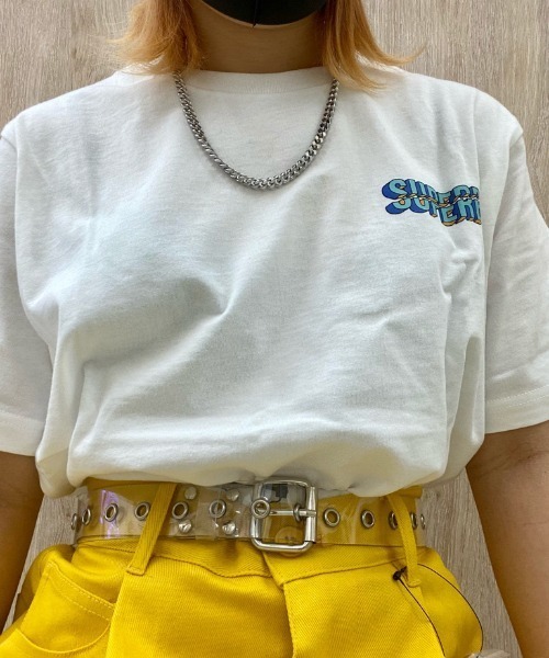 WEGO(ウィゴー)の「WEGO/サークルバックロゴTシャツ(Tシャツ/カットソー・レディース・ホワイト/杢グレー・SMALL/MEDIUM/LARGE/X-LARGE)」の2枚目の写真