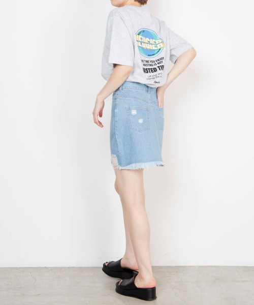WEGO(ウィゴー)の「WEGO/サークルバックロゴTシャツ(Tシャツ/カットソー・レディース・ホワイト/杢グレー・SMALL/MEDIUM/LARGE/X-LARGE)」の16枚目の写真