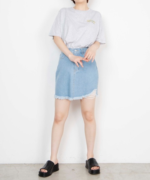 WEGO(ウィゴー)の「WEGO/サークルバックロゴTシャツ(Tシャツ/カットソー・レディース・ホワイト/杢グレー・SMALL/MEDIUM/LARGE/X-LARGE)」の18枚目の写真