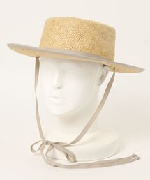 natural couture | ロングリボンペーパー織りカンカンハット(ハット)