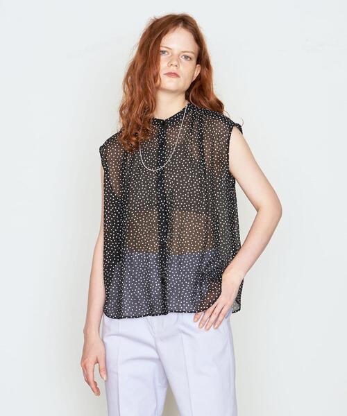 AEWEN MATOPH（イウエン マトフ）の「＜AEWEN MATOPH（イウエン マトフ）＞ドット ボウタイ ノースリーブブラウス†（シャツ/ブラウス・レディース・ブラウン/ブラック・FREE）」の5枚目の写真