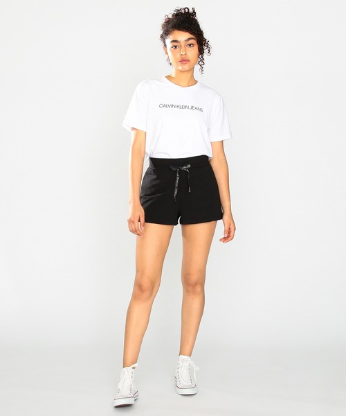 Calvin Klein(カルバン・クライン)の「エコ ラウンジ コンフォート ショートパンツ(スウェットパンツ・レディース・グレー/ブラック・M/S/XS)」の9枚目の写真