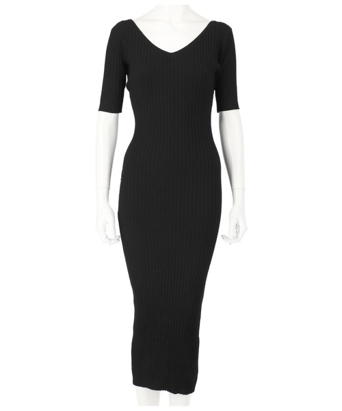 LATINA(ラティーナ)の「半袖ソフトタッチリブワンピース(ワンピース・レディース・ブラック/グレイッシュベージュ・FREE)」の9枚目の写真