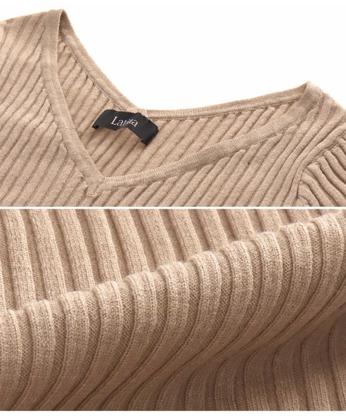 LATINA(ラティーナ)の「半袖ソフトタッチリブワンピース(ワンピース・レディース・ブラック/グレイッシュベージュ・FREE)」の12枚目の写真