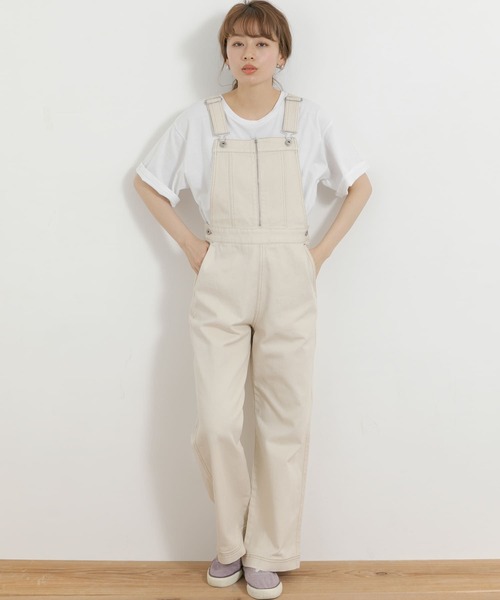 URBAN RESEARCH Sonny Label（アーバンリサーチサニーレーベル）の「フロントジップサロペット（サロペット/オーバーオール・レディース・ピンク系その他/オフホワイト/スミクロ・FREE）」の20枚目の写真