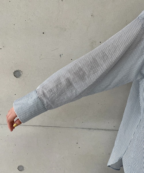 CAPRICIEUX LE'MAGE(カプリシューレマージュ)の「シアーストライプシャツ(シャツ/ブラウス・レディース・ベージュ/ピンク/ブルー/グリーン・FREE)」の18枚目の写真