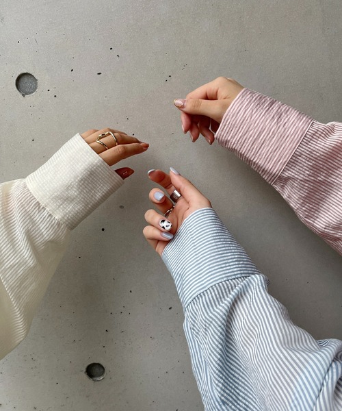 CAPRICIEUX LE'MAGE(カプリシューレマージュ)の「シアーストライプシャツ(シャツ/ブラウス・レディース・ベージュ/ピンク/ブルー/グリーン・FREE)」の14枚目の写真