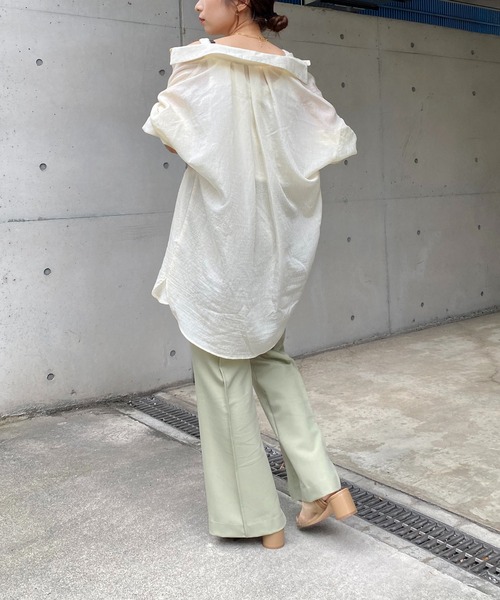 CAPRICIEUX LE'MAGE(カプリシューレマージュ)の「シアーストライプシャツ(シャツ/ブラウス・レディース・ベージュ/ピンク/ブルー/グリーン・FREE)」の15枚目の写真