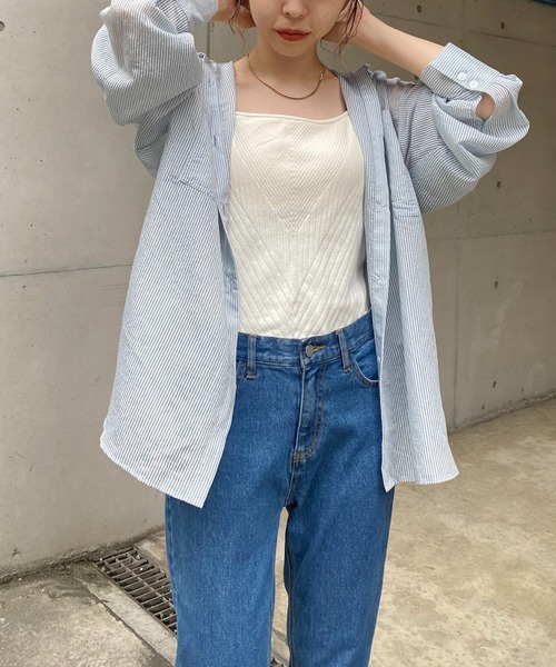 CAPRICIEUX LE'MAGE(カプリシューレマージュ)の「シアーストライプシャツ(シャツ/ブラウス・レディース・ベージュ/ピンク/ブルー/グリーン・FREE)」の20枚目の写真