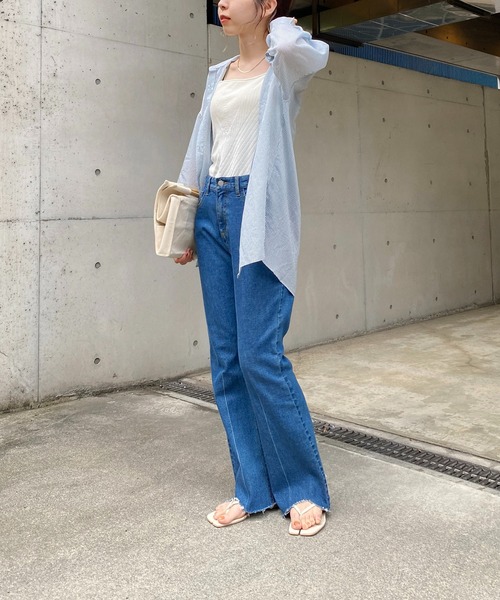 CAPRICIEUX LE'MAGE(カプリシューレマージュ)の「シアーストライプシャツ(シャツ/ブラウス・レディース・ベージュ/ピンク/ブルー/グリーン・FREE)」の16枚目の写真