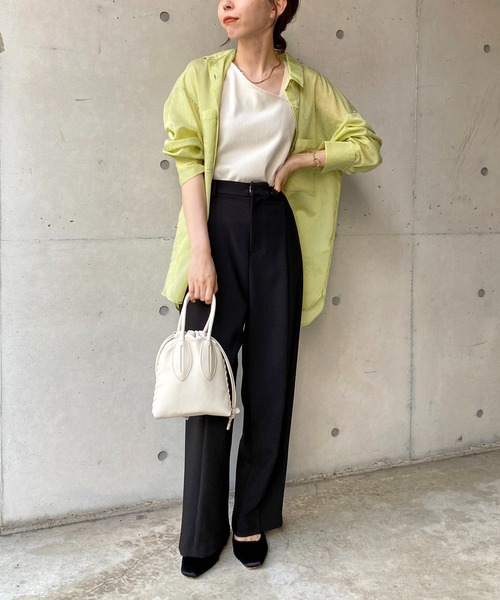 CAPRICIEUX LE'MAGE(カプリシューレマージュ)の「シアーストライプシャツ(シャツ/ブラウス・レディース・ベージュ/ピンク/ブルー/グリーン・FREE)」の9枚目の写真