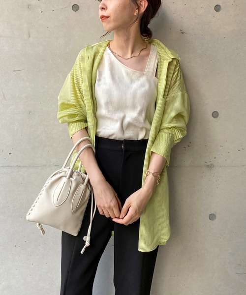 CAPRICIEUX LE'MAGE(カプリシューレマージュ)の「シアーストライプシャツ(シャツ/ブラウス・レディース・ベージュ/ピンク/ブルー/グリーン・FREE)」の5枚目の写真