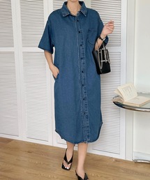 [FD]エイジングデニムワイルドロングシャツ
