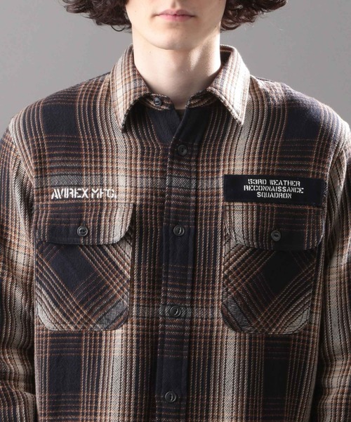 AVIREX(アヴィレックス)の「チェックシャツ ハリケーン ハンター/L/S CHECK SHIRT HURRICANE HUNTER/アヴィレックス/AVIREX(シャツ/ブラウス・メンズ・ベージュ/ネイビー/レッド/ブルー・MEDIUM/LARGE/X-LARGE/XX-LARGE)」の10枚目の写真
